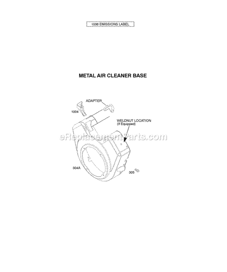 Blower Housing Diagram and Parts List for 304447-0416-E1  Briggs and Stratton Engine